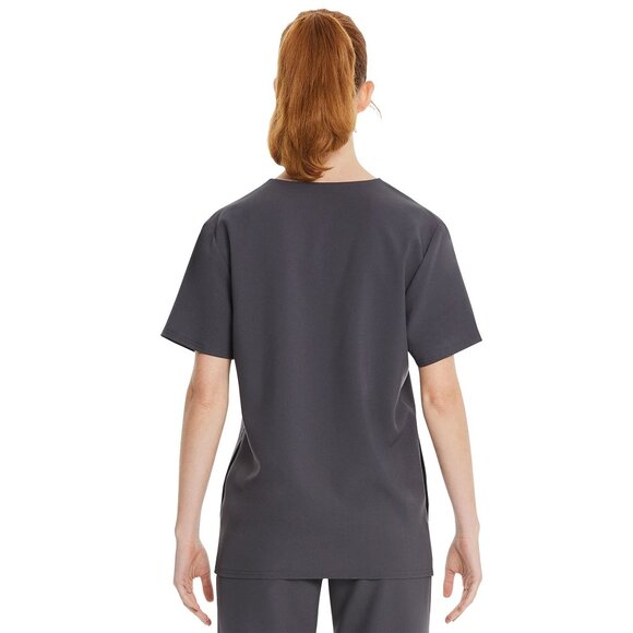 Two (2) New Women's Scrubstar Core Essentials V-Neck Scrubs Top Size L Pewter - Picture 2 of 6